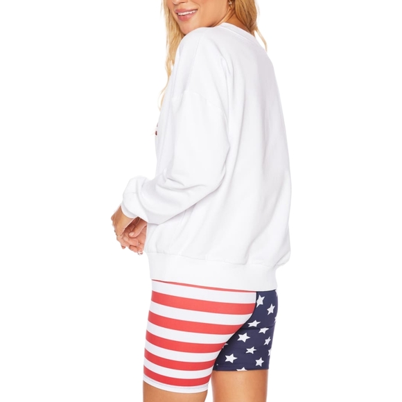 Beach Riot American Flag White Sweatshirt - Picture 2 of 9